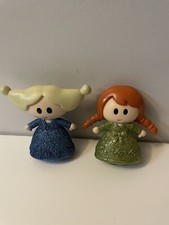 Disney Anna Elsa Doll Set Lot Of 2 Green Blue Glitter Animators