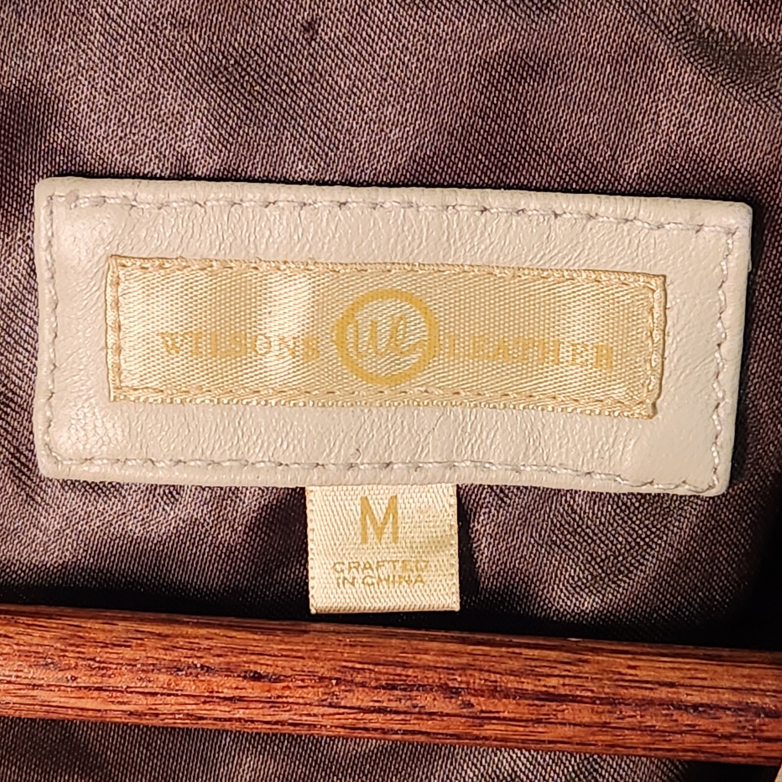 Wilsons Leather Jacket Womens Size M Tan Contrast Stitching Trim eBay