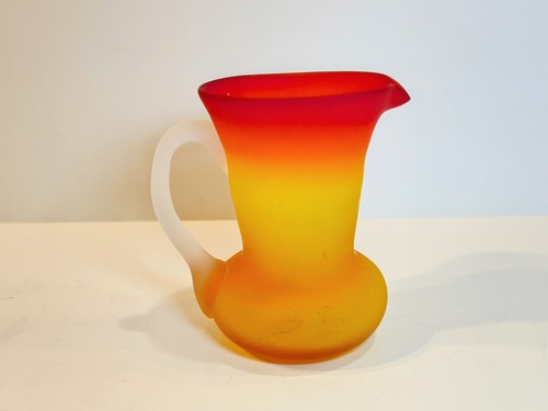 Vintage MCM Pilgrim Satin Amberina Glass Creamer 3.5"H - Read - Picture 3 of 9