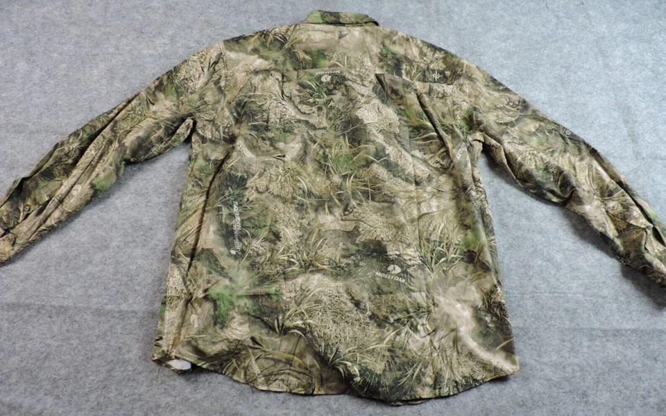 Nomad Mens XL Stretch Camo Mossy Oak Elements Hybrid Long Sleeve Button Shirt - Image 2 of 4