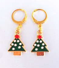 Weihnachtsohrringe mit Creolen Weihnachts Geschenk Ohr Schmuck Tannenbaum Neu