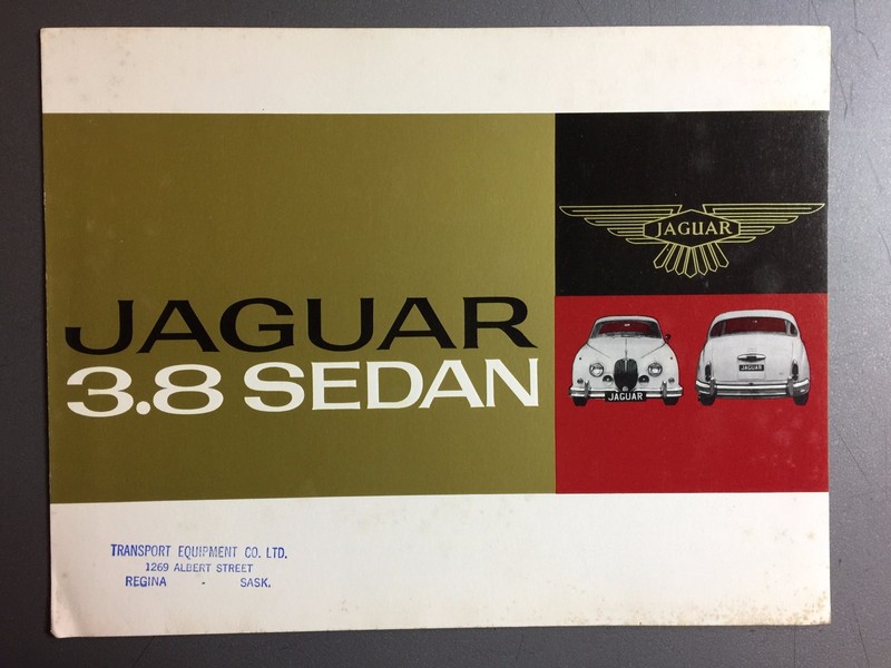 1961 Jaguar 3.8 Sedan Showroom Advertising Sales Folder Brochure RARE!! Awesome
