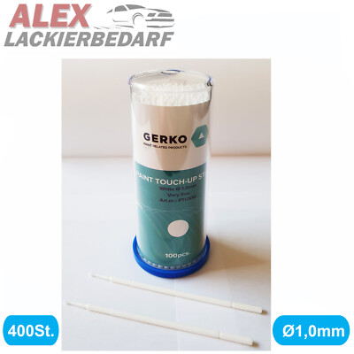 400x 1mm Gerko Minipinsel Lacktupfer Microbrush Microstäbchen Applikator weiss