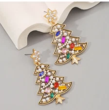 Christmas Tree earrings fashion jewelry NEW Free Shipping 2.2 Inch