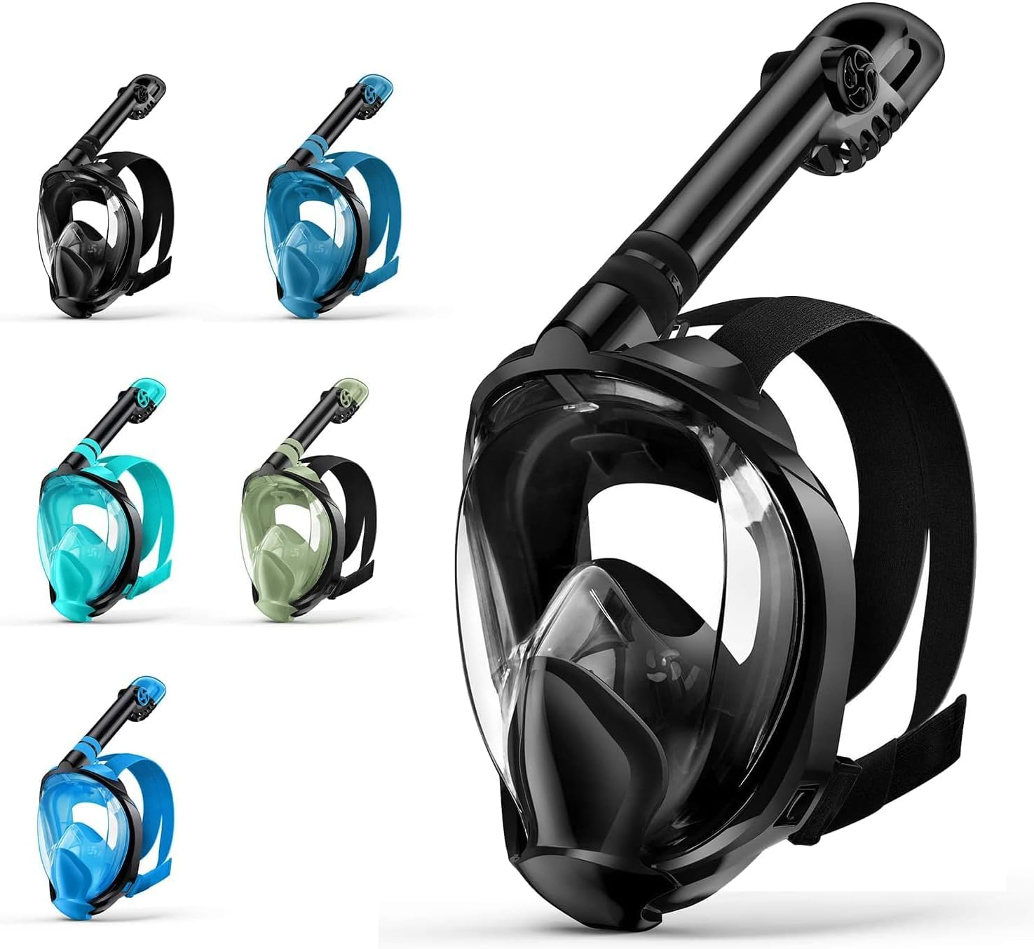 Full Face Snorkel Mask Anti-Fog Dive Mascara for Adults-image