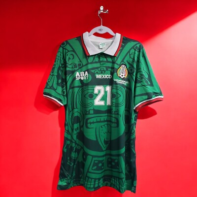 Mexico World Cup 98 Home - Green - ARRELLANO # 21 - Soccer - Large