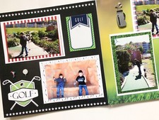 Golf Scrapbook Layouts, Premade Golf Pages, Dad Scrapbook Pages, Sports Pages