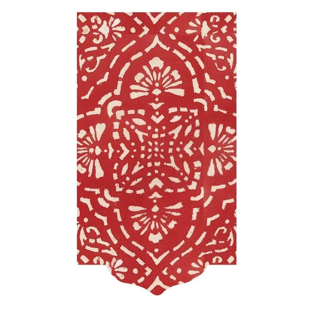 Annika Red Die Cut Guest Towel - Thumbnail 5