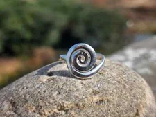 925 Sterling Silver Spiral Ring, Swirl Ring, Handmade Ring, Twisted , All size