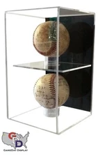 Acrylic Wall Mount Double 2 Baseball Display Case MLB NCAA UV Protecting GameDay