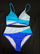 Womens 2 PC SZ Small Blue Bikini Swimsuit