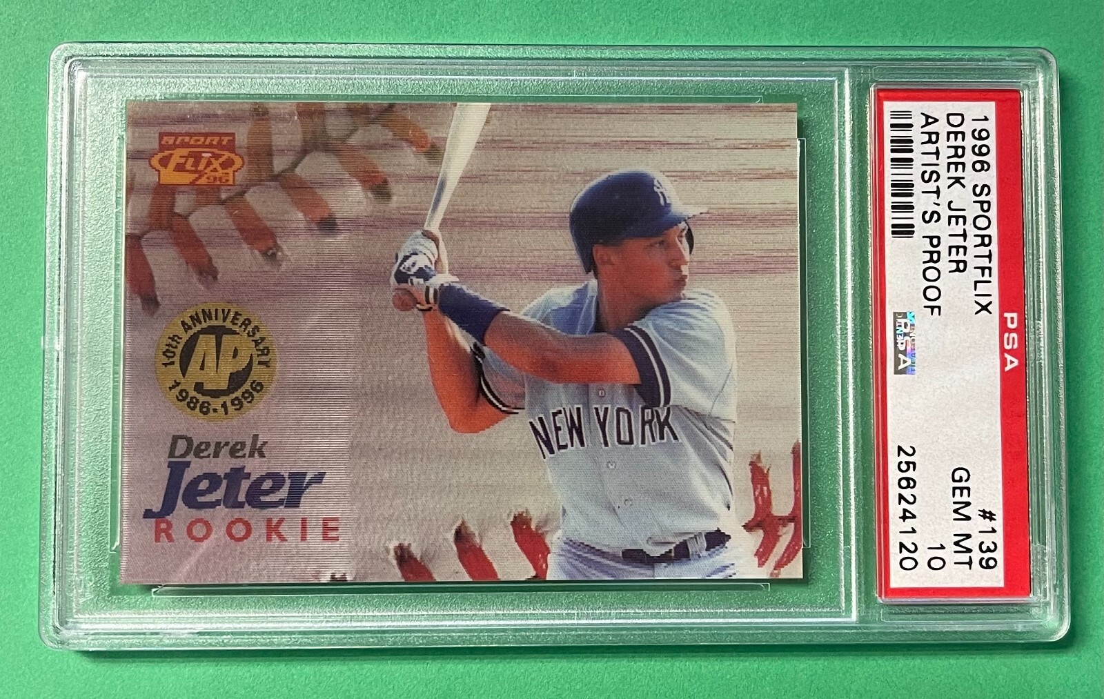 1996 SPORTFLIX DEREK JETER #139 ARTIST'S PROOF ROOKIE RC PSA 10 YANKEES