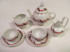 Vintage Miniature Child's Tea Set Porcelain Winding Ribbons