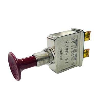 12V 75A Heavy Duty Metal Red Push Pull On Off Switch Classic Car Van ...