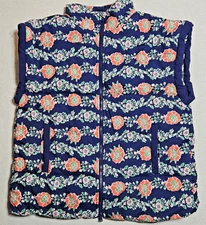 EVALESS Oversized Floral Puffer Vest Womens Size L