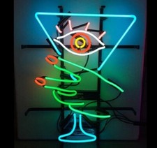 Cocktails Eye Glass Martini Girl Beauty Neon Light Sign 20"x16" Lamp Bar Beer
