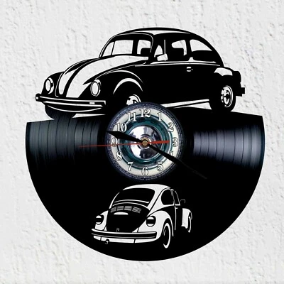 - KEINE MARKE / GENERIKUM - Vinyl Schallplatten Wanduhr Auto Klassiker Deutsch Kult Retro Beetle 8
