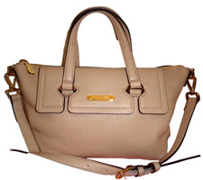MICHAEL KORS Women's Mackenze MK Blush Leather Satchel Shoulder Bag Purse Gold