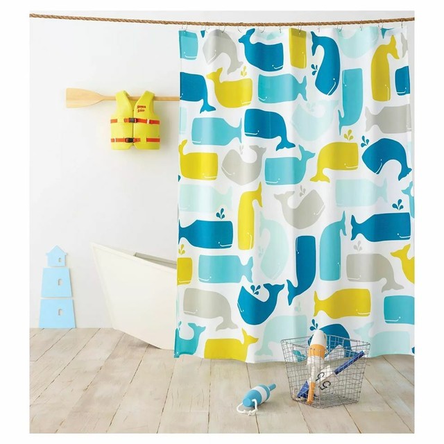 Kid's Pillowfort Whale Shower Curtain Amparo Blue 72" x 72" eBay