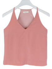 Blouse Rickie SUISTUDIO Femme UK 8 Sans Manches En Soie À Col En V Doublée Rose