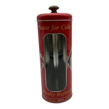 Pause for Coke Be Really Refreshed Tin Straw Holder Container  5¢ Pause..Drink..