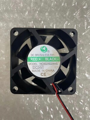1 PCS  DC brushless fan HC6025D24HS DC24V 6025 6cm 2 wire cooling fan