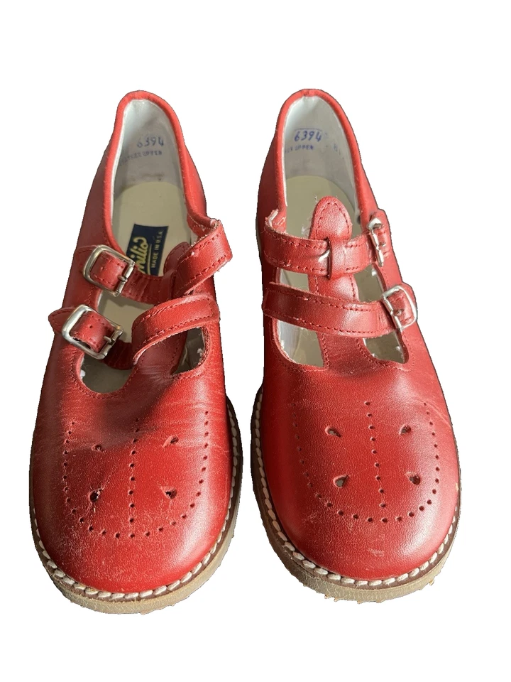 Amilio 红色蹒跚学步儿童/儿童 T 型带/英式凉鞋/礼服鞋 Skipper — 第 2/4 张图片