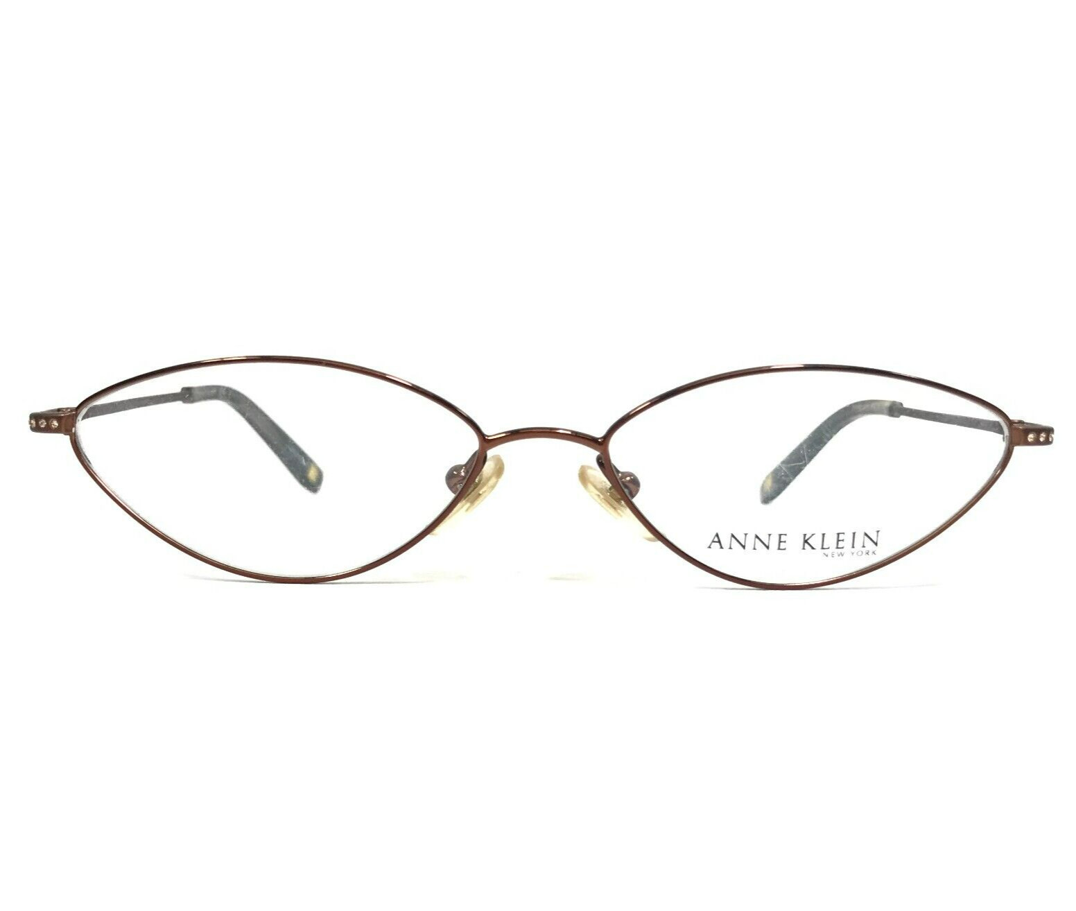 Anne Klein Eyeglasses Frames AK9082 474 Brown Round Full Rim 53-15-135