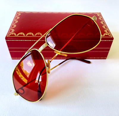 vintage CARTIER VENDOME Santos sunglasses 22K MEDIUM 59*14 custom lenses case 5