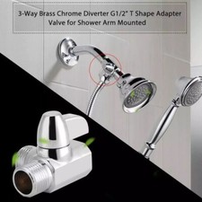 3-Way Brass Chrome Diverter G1/2 T Adapter Valve for Shower Arm Mounted Toilet