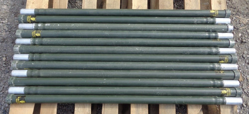 LOT OF 12 USED MILITARY 4FT RIBBED ALUMINUM ANTENNA TOWER MAST SECTIONS