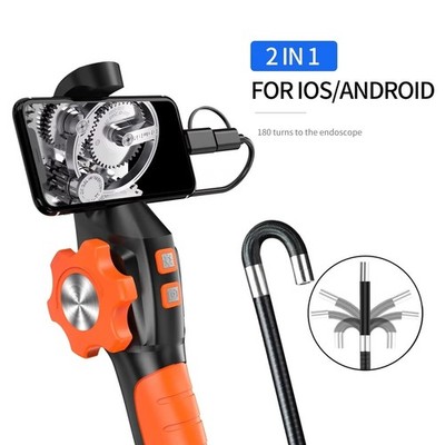 360° Zwei-Wege Gelenk Endoskop Inspektion 4,3 Zoll Display 6,4 mm HD 1080P