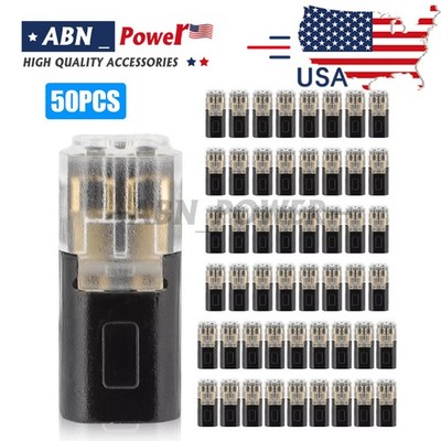 50 pcs Double-Wire Plug-in Connector, Cable Clamp with Locking Buckle, AWG 18-22