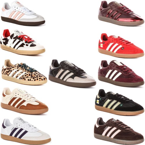 Adidas Samba OG Lace Up Womens Trainers In Maroon UK 3 - 8