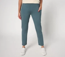 Denim & Co. Women's Pants Sz L Active Regular Duo Stretch Slim Blue A690965