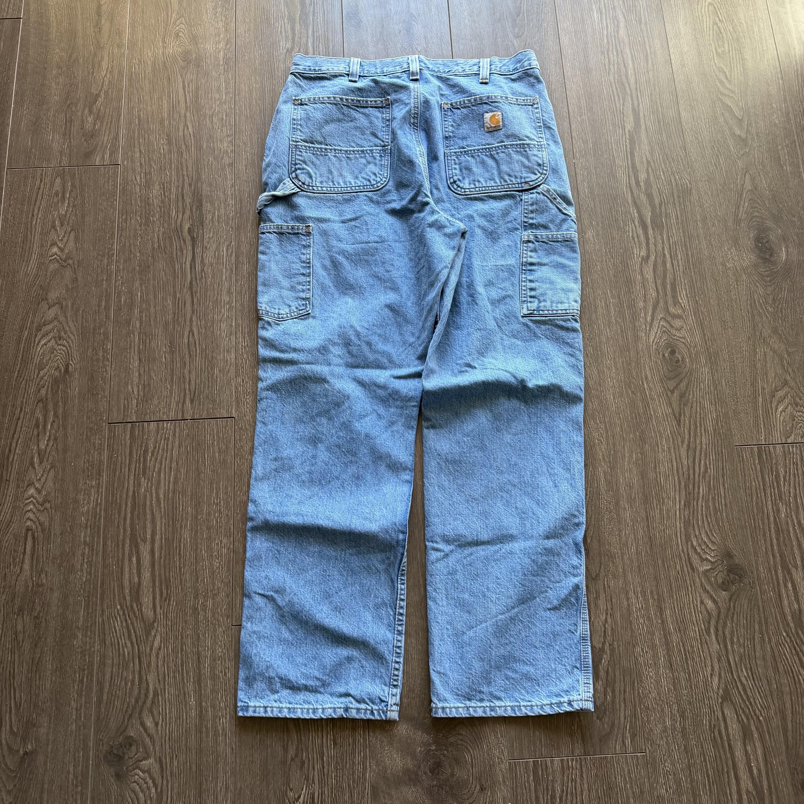 Vintage Carhartt Carpenter Jeans Baggy  35x32 Blue Medium Wash Denim Workwear thumbnail 3