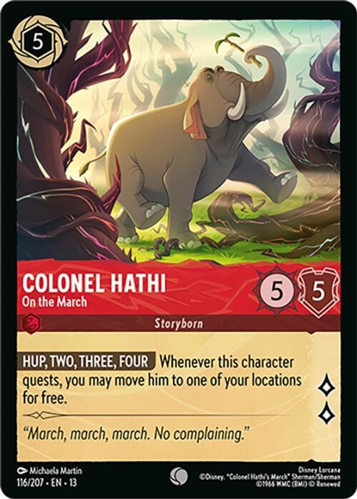 Lorcana TCG Colonel Hathi - On the March LP Attack of the Vine! 116/207