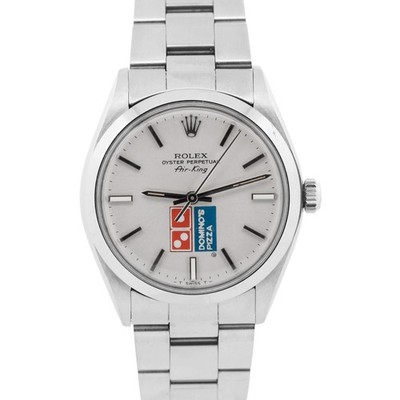 UNPOLISHED Rolex Oyster Perpetual Air-King SILVER DOMINOS Steel MK1 34mm 5500