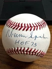 WARREN SPAHN 7 SIGNED AUTOGRAPHED ONL BASEBALL!  Braves!  "HOF 73"!
