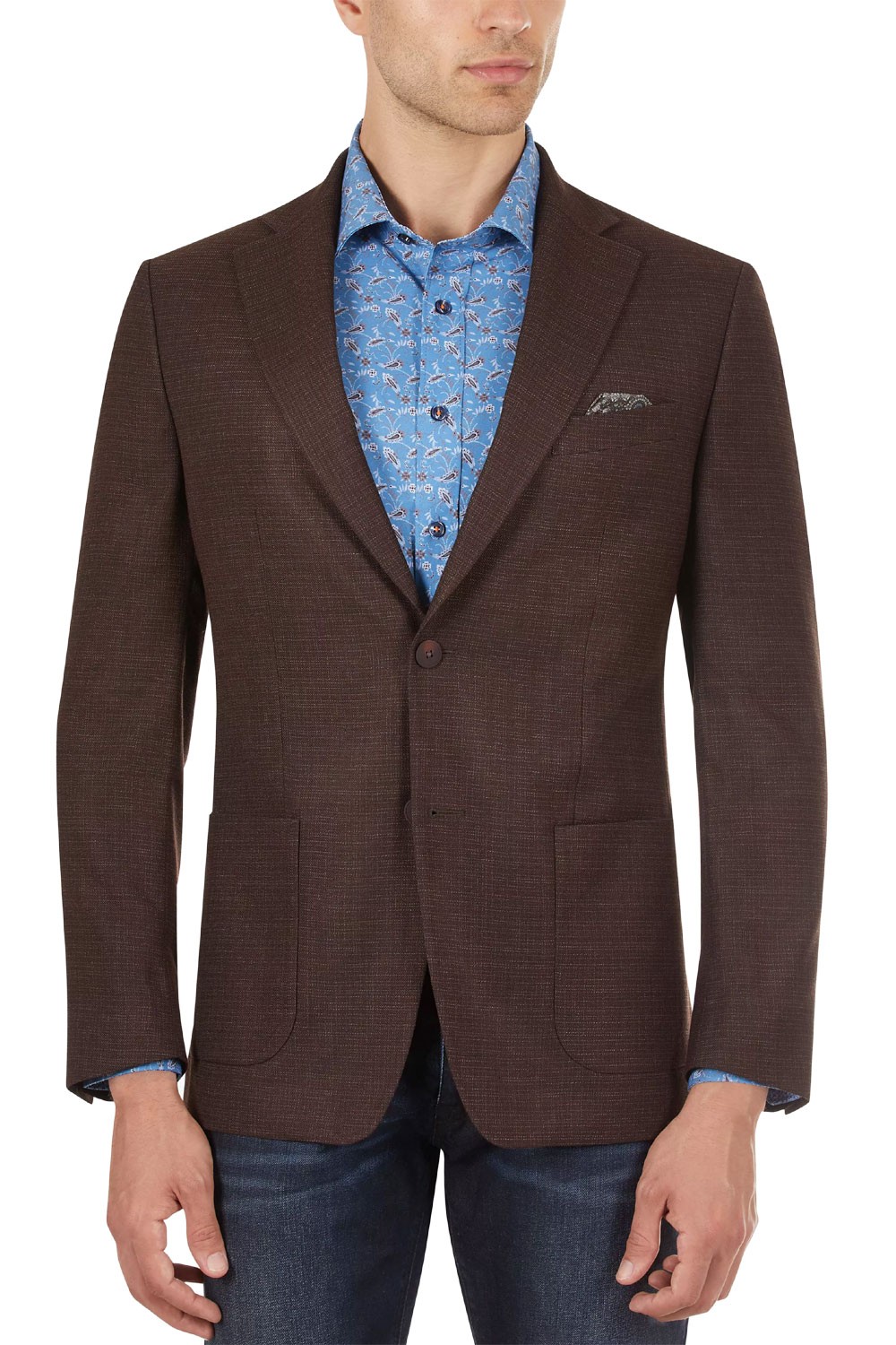 Мужской приталенный блейзер из шерстяной смеси Tallia 38 короткое коричневое спортивное пальто - 295 новозеландских долларов 13690₽