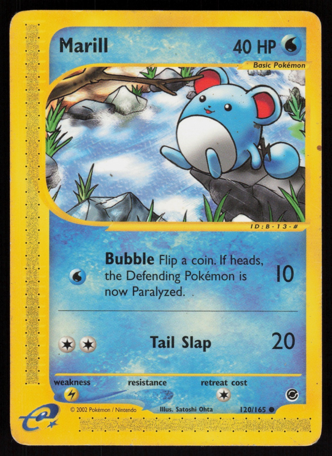 E-Reader Marill 120/165 Expedition Satoshi Ohta Pokemon TCG Card