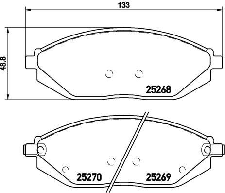 2X Brembo Bremsbelagsatz, Scheibenbremse P 10 054 FüR Chevrolet-image