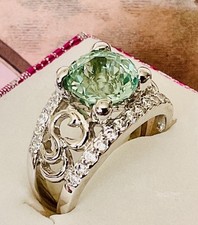 AQUAMARINE RING - ROUND CUT - 8mm Or 2.0 Ctw - .925 Sterling Silver  