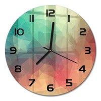 Glasuhr Glas-Wanduhr Elegant Geometrischer Hintergrund Schwarze Zeiger Fi30 Cm
