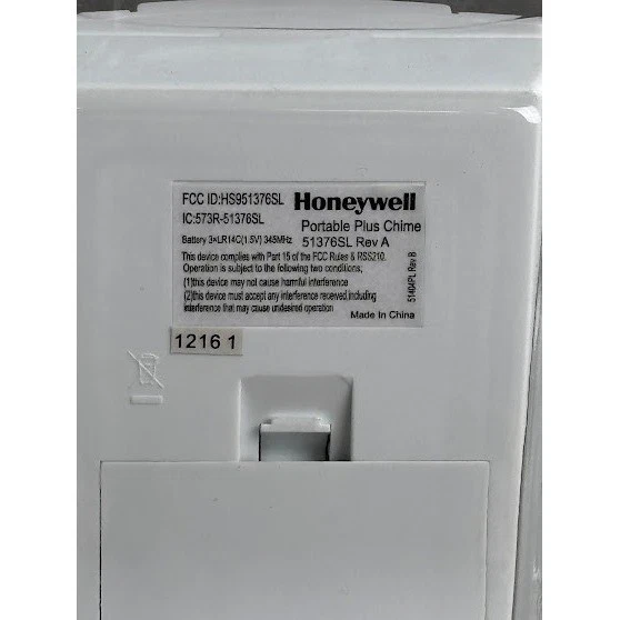 Timbre inalámbrico Honeywell Portable Plus botón remoto Foto 3 de 4