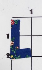 2" Calico Letter "L" Cloth Iron on Patch Alphabet Applique Embellishment Costume