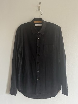 Men's Our Legacy Classic Black Long Sleeve Raw Silk Shirt Size 48