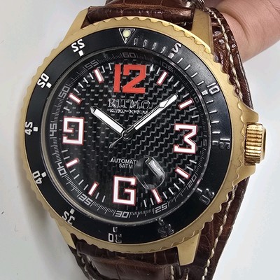Ritmo Mundo Mvndo Hercules Automatic Watch Men's Black Rose Gold Titanium 53mm