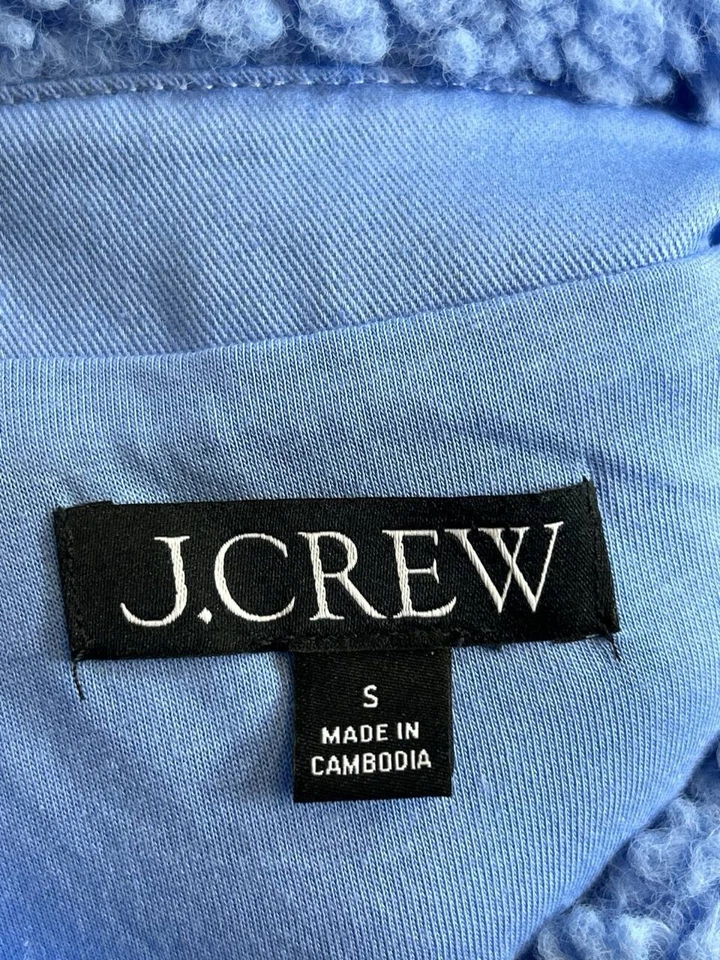 Chaqueta para mujer J.Crew pequeña azul imitación piel polar peluche polar  Foto 3 de 4