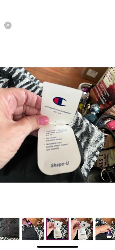 Champion Maximum Black Wireless Remov Cups Multiway Full Support Sports Bra 38C - Image 4 of 4